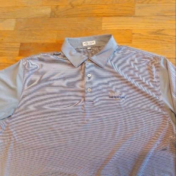 Peter Millar Summer Comfort Polo Blue White Gray Striped Men's XL - Picture 2 of 8